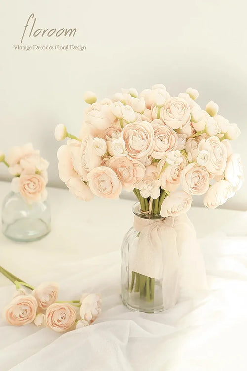18 Pcs Silk Mini Ranunculus Artificial Flowers